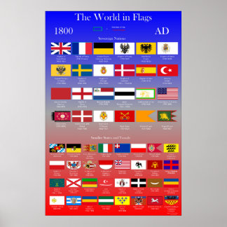 1800 AD Flags of the World Poster
