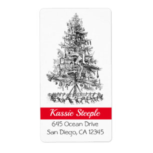 1800s Art Kids Singing Around Christmas Tree