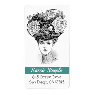 1800s Art Woman In Floral Hat