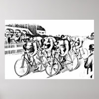 1800s Bicycle Race Art illustration