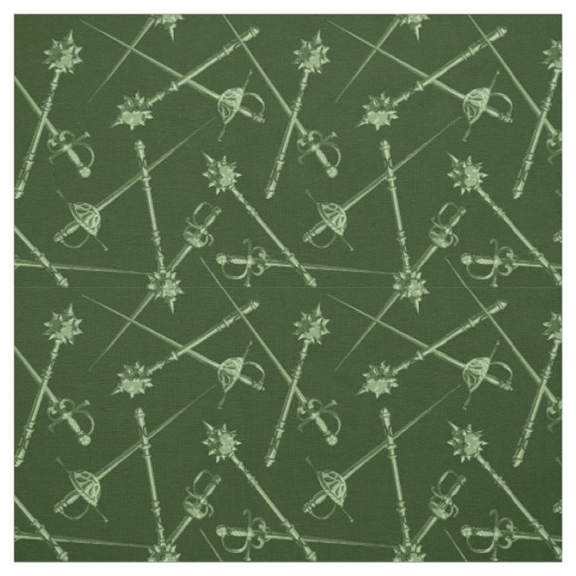 1800s Melee Weapons, Green Fabric (Swatch)