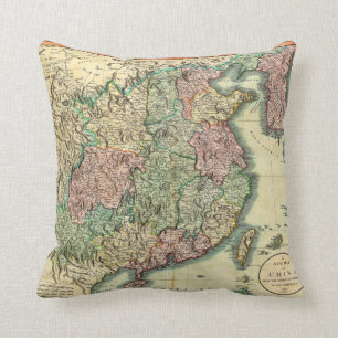 1801 John Cary Map of China and Korea Cushion