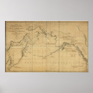 1802 Map of East Russia, Alaska, & Bering Strait Poster