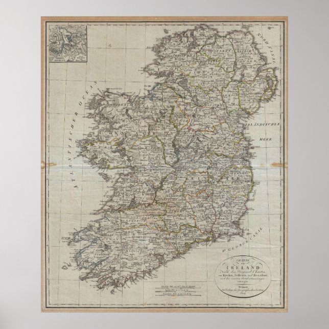 1804 Map of Ireland (40"x47") Poster (Front)