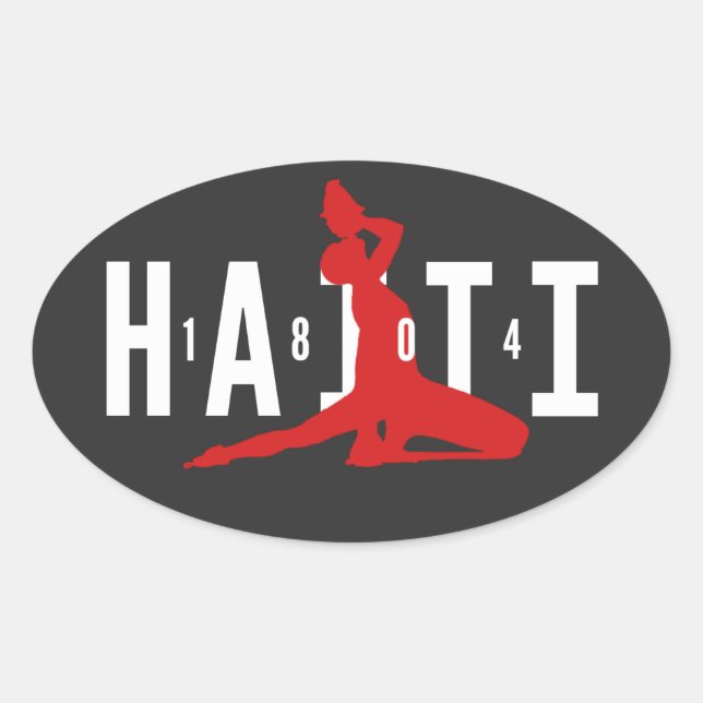 1804 Neg Mawon Haiti Neg Marron Haiti Oval Sticker (Front)