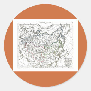 1806 Map - La Grande Tartarie Classic Round Sticker