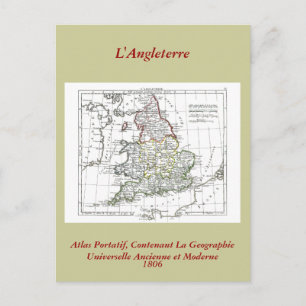 1806 Map - L'Angleterre Postcard