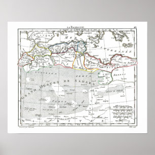 1806 Map - L'Barbarie Poster