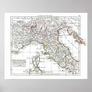 1806 Map - L'Italie 1ere Feuille Poster