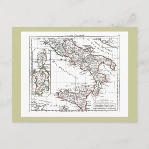 1806 Map - L'Italie (Sud) Postcard