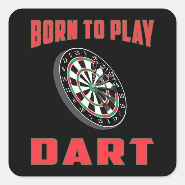 180 Darts Dart Dartboard Bullseye Arrow Funny Gift Square Sticker (Front)