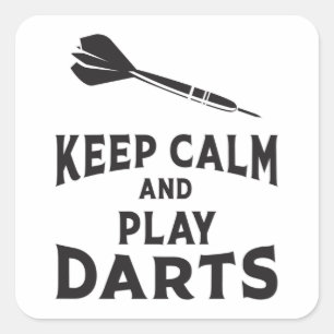180 Darts Dart Dartboard Keep Calm Game Funny Gift Square Sticker