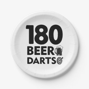 180 Days Beer And Darts Paper Plate