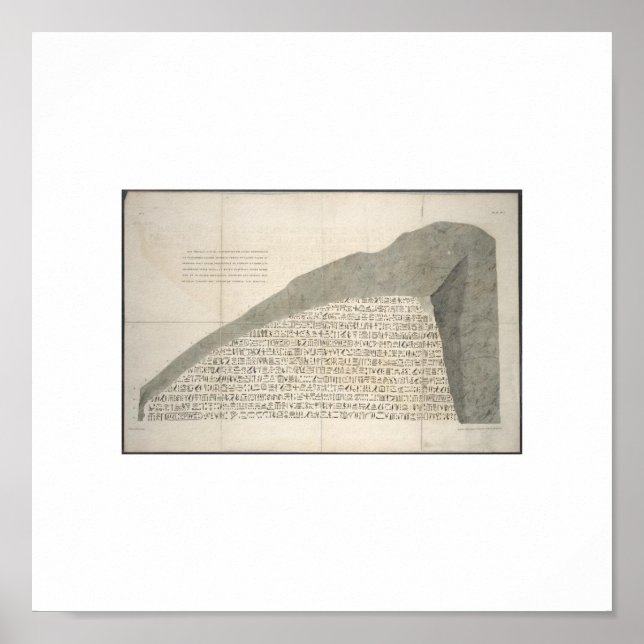 1810 Rosetta Stone Heiroglyphs Picture Poster (Front)