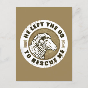 1812 Sheep He Left the Sheep to Rescue Me Postcard