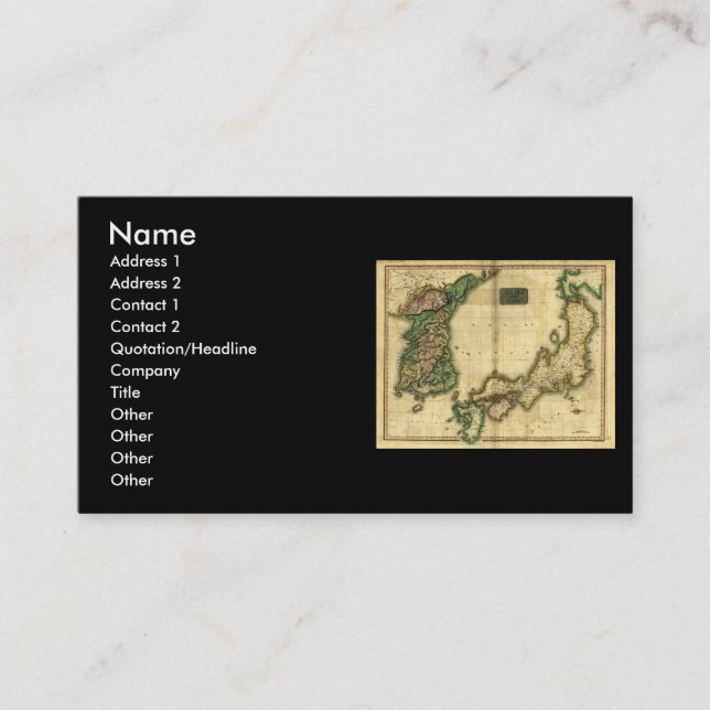 1815 Map of Korea and Japan Business Card (Front)