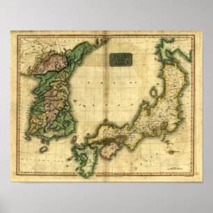 1815 Map of Korea and Japan Poster