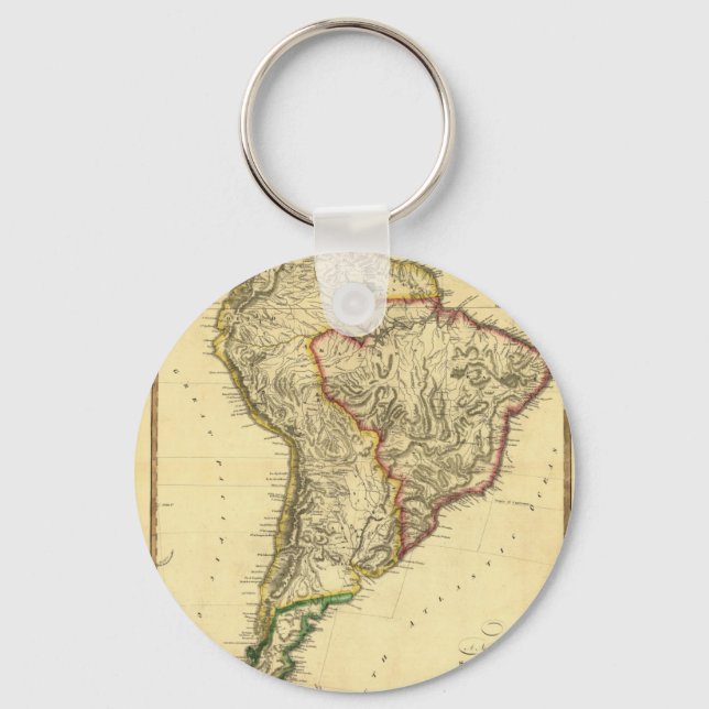 1817 Map of South America Key Ring (Front)