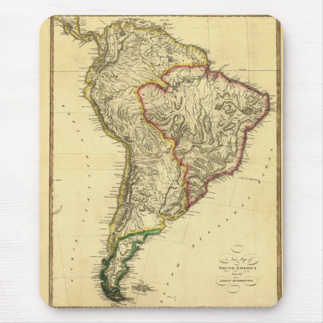 1817 Map of South America Mouse Pad (Front)