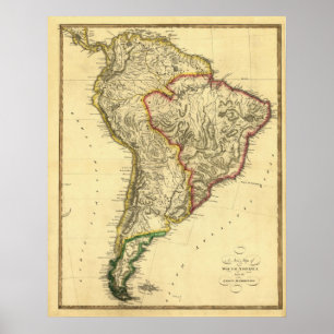 1817 Map of South America Poster