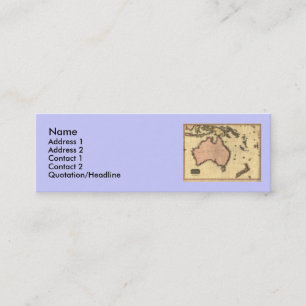 1818 Australasia Map - Australia, New Zealand Mini Business Card