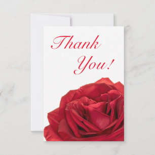 1822-Red Wedding Rose Thank You Card