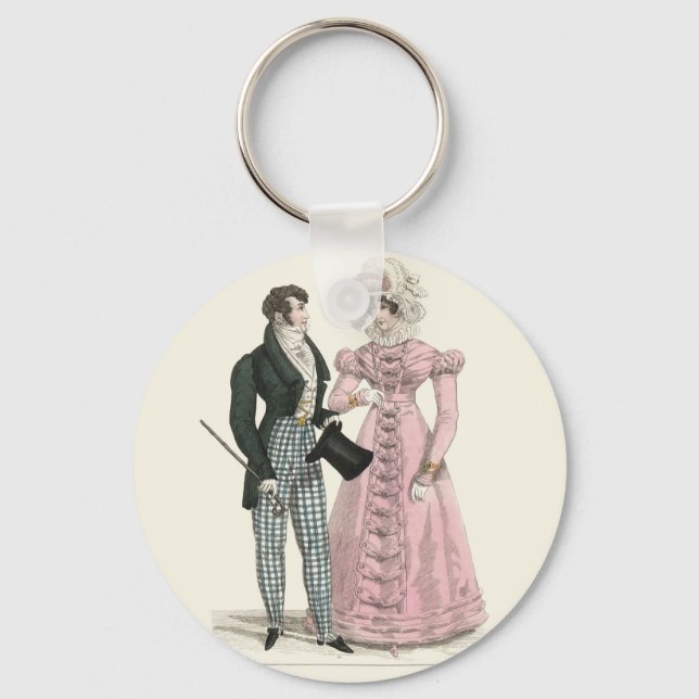 1823 Antique Wedding Man Woman Fashion Key Ring (Front)