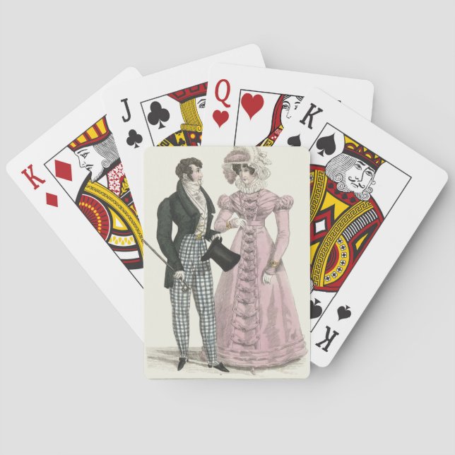 1823 Antique Wedding Man Woman Fashion Playing Cards (Back)