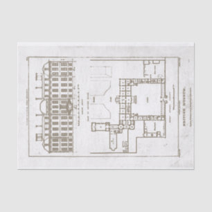 1823 British Museum Gardens Plans London Decoupage Tissue Paper