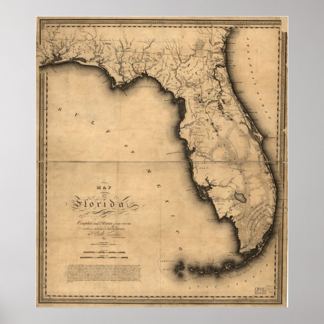 1823 Map of the Florida Poster (Front)
