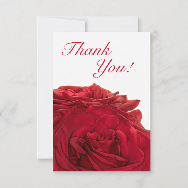 1824-Red Wedding Rose Thank You Card (Front)