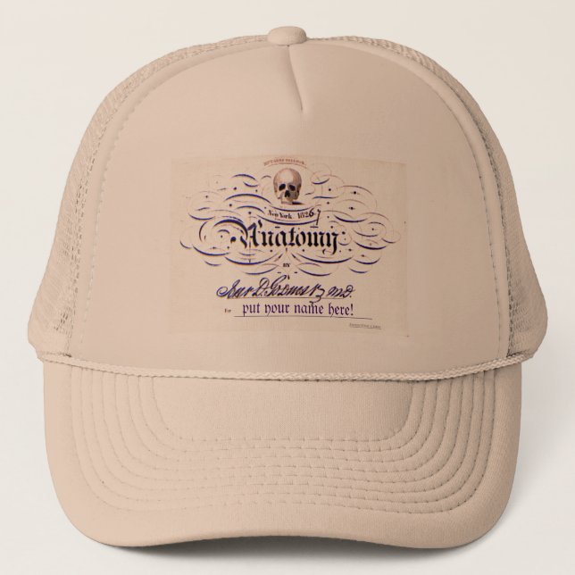 "1826 Medical ANATOMY Dissection Certificate" Trucker Hat (Front)