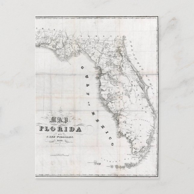 1837 Florida Map Postcard (Front)