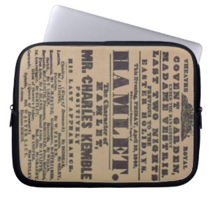 1840 Hamlet poster vintage theatre drama Laptop Sleeve