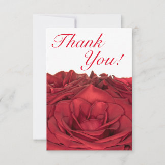1840-Red Wedding Rose Thank You Card
