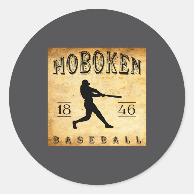 1846 Hoboken New Jersey Baseball  Classic Round Sticker (Front)