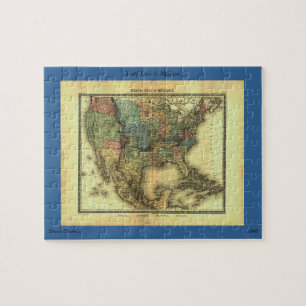 1848 Thunot Duvotenay Map: Etats-Unis & Mexique Jigsaw Puzzle