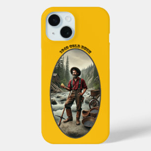 1849 California Gold Miner with a Large Nugget URM iPhone 15 Case