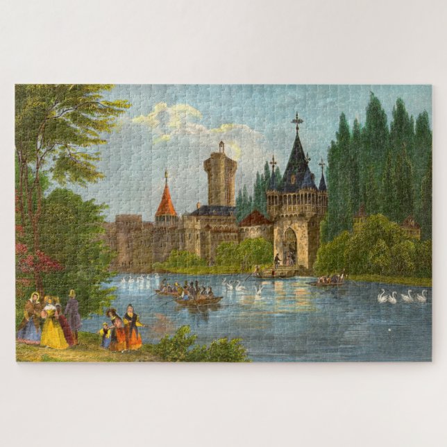 1850s print of Franzensburg Castle Jigsaw Puzzle (Horizontal)