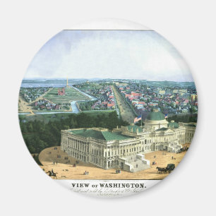1852 Colour Lithograph - View of Washington Magnet
