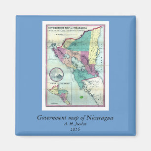 1856 Government Map of Nicaragua by A.H. Jocelyn Magnet