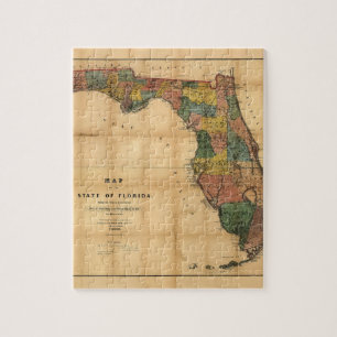 1856 Map of the State of Florida by Columbus Drew Jigsaw Puzzle