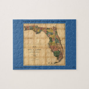 1856 Map of the State of Florida by Columbus Drew Jigsaw Puzzle