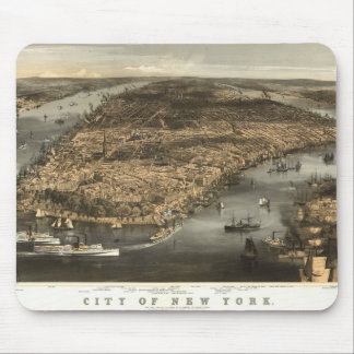 1856 New York City NY Birds Eye View by Mouse Pad