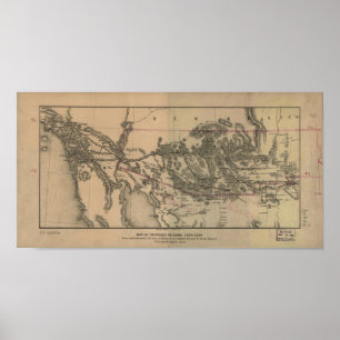 1857 Map of the Proposed Arizona Territory & Rails Poster