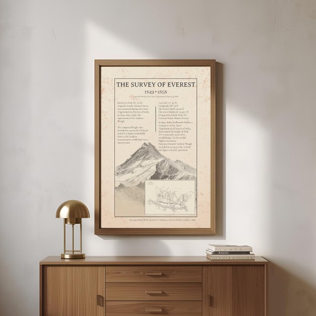 1858 Everest Trigonometrical Vintage Map Poster (Creator Uploaded)