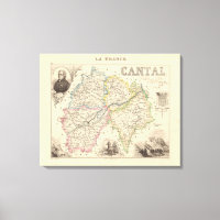 1858 Map of Cantal Department, France Poster
