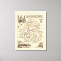 1858 Map of Dordogne Department, France Poster
