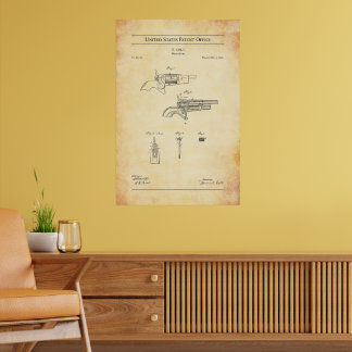 1858 US Patent 20144 - Colt Revolver Poster