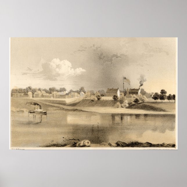 1859 Fort Smith Arkansas Lithograph Poster (Front)